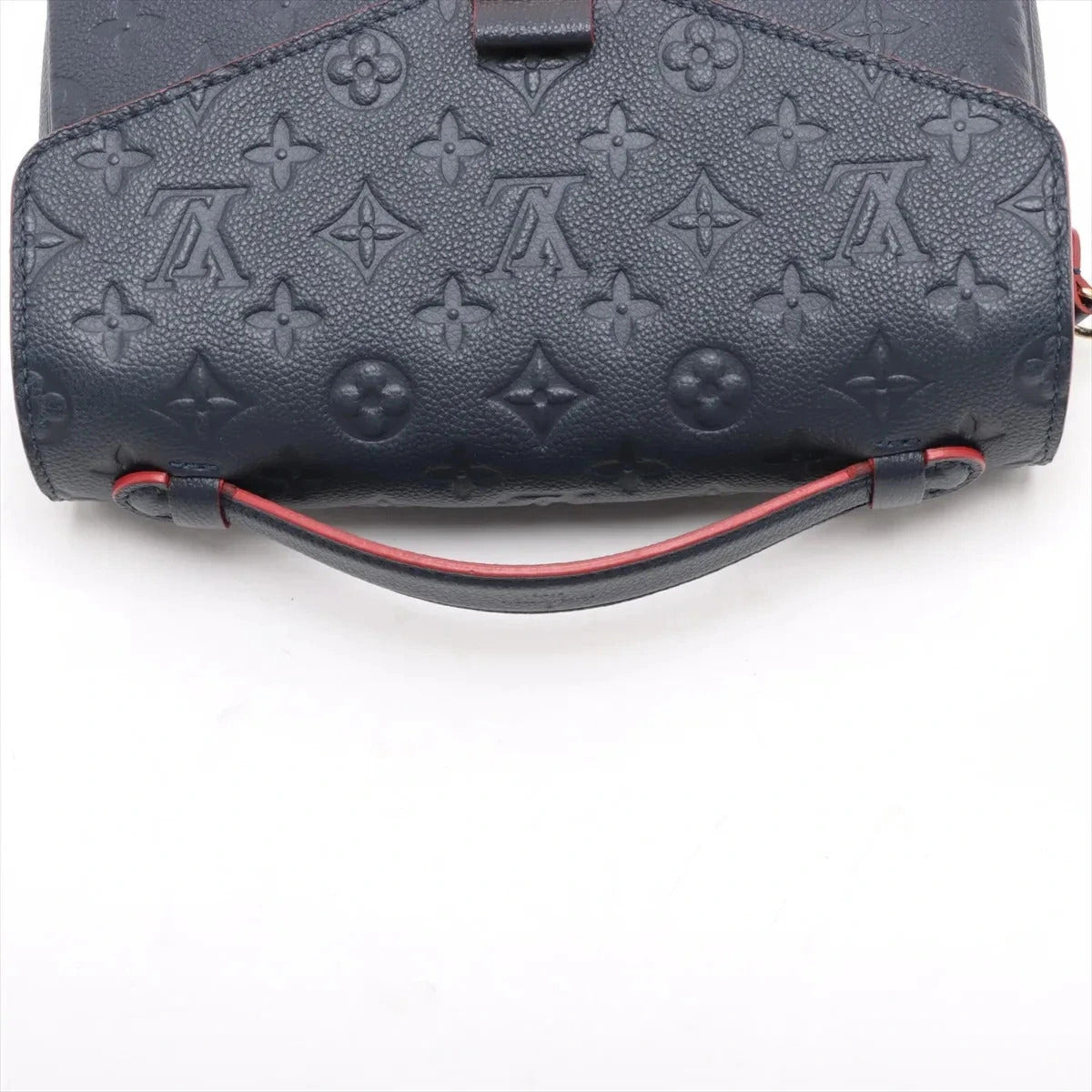 Pre-Loved Pochette Métis Crossbody Bag Monogram Leather with Gold Hardware, Navy Blue