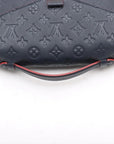 Pre-Loved Pochette Métis Crossbody Bag Monogram Leather with Gold Hardware, Navy Blue