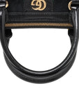 Pre-Loved Ophidia Handbag Suede Small with Gold Hardware, Black