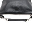 Pre-Loved Shoulder Bag Black Leather with Silver Hardware, Black