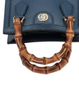 Pre-Loved Diana Bamboo Tote Leather Mini with Gold Hardware, Blue