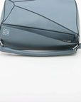 Pre-Loved Puzzle Handbag Leather Medium with Silver Hardware, Light Blue