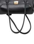 Pre-Loved Nappa Leather Shoulder Bag Leather with Gold Hardware, Black