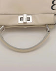 Pre-Loved Peekaboo Handbag Leather Mini with Silver Hardware, Ivory