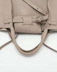 Pre-Loved Big Bag Tote Leather Small with Silver Hardware, Taupe