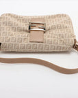 Pre-Loved Mamma Baguette Shoulder Bag Zucchino Coated Canvas with Gold Hardware, Beige