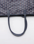 Pre-Loved Saint Louis Tote Goyardine Coated Canvas PM with Silver Hardware, Navy