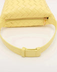 Pre-Loved Wallace Shoulder Bag Intrecciato Leather Small with Gold Hardware, Yellow