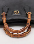 Pre-Loved Diana Bamboo Tote Leather Small with Gold Hardware, Black