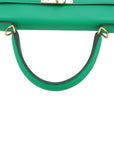 Pre-Loved Kelly Handbag Leather 25 with Gold Hardware, Vert Jade
