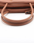 Pre-Loved Bowling Bag Handbag Leather with Gold Hardware, Brown