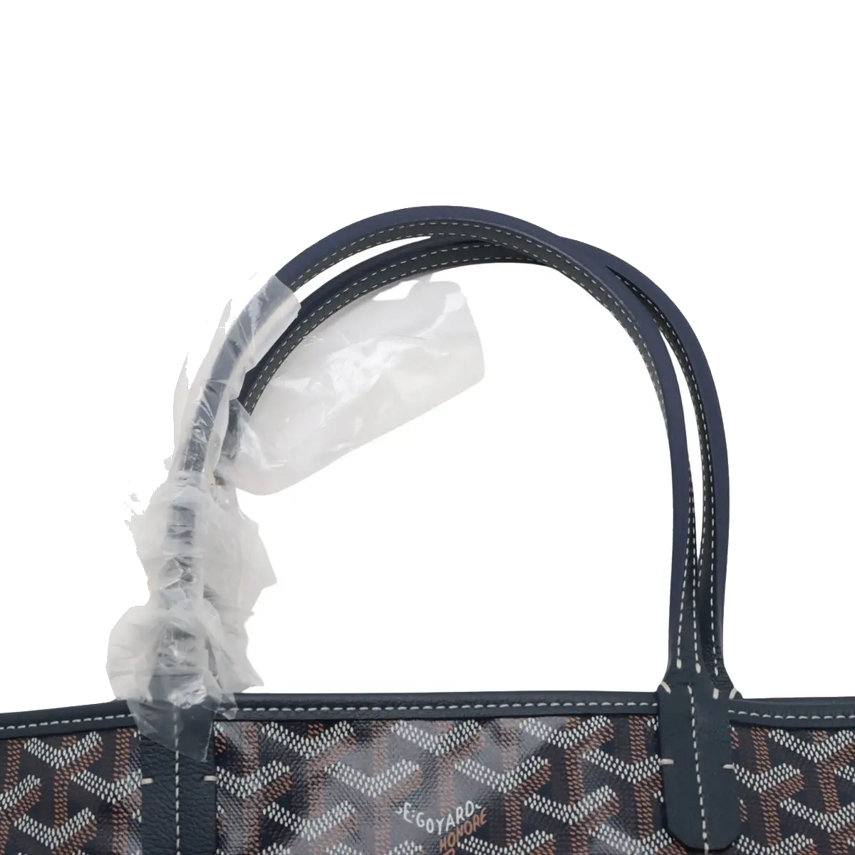 Pre-Loved Saint Louis Tote Goyardine Coated Canvas PM with Silver Hardware, Navy Blue