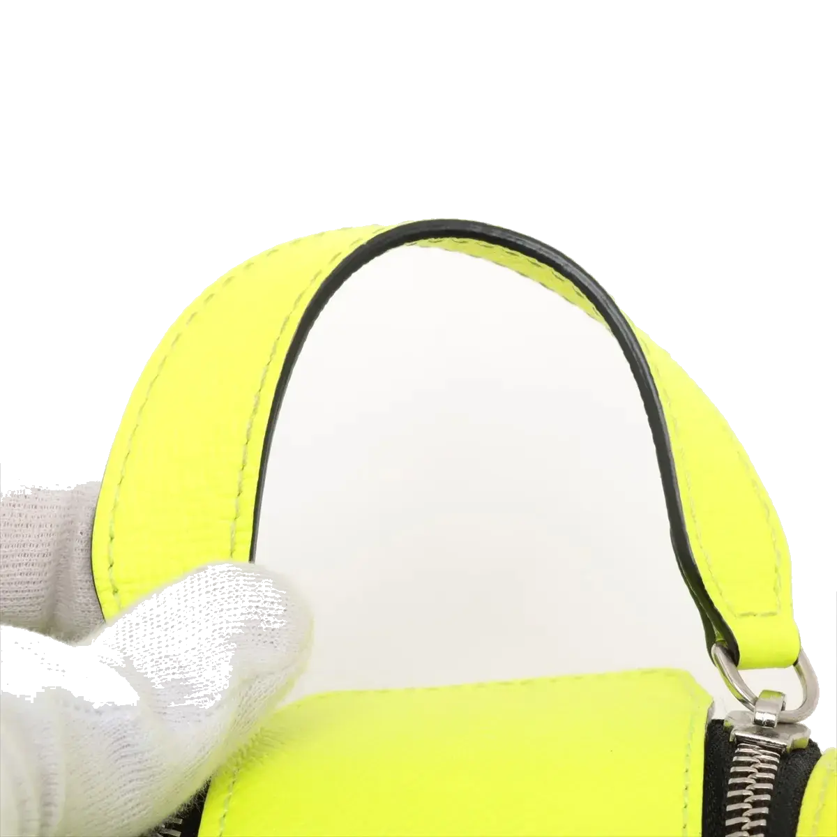 Pre-Loved Dopp Kit Pochette Monogram Coated Canvas with Silver Hardware, Neon Yellow