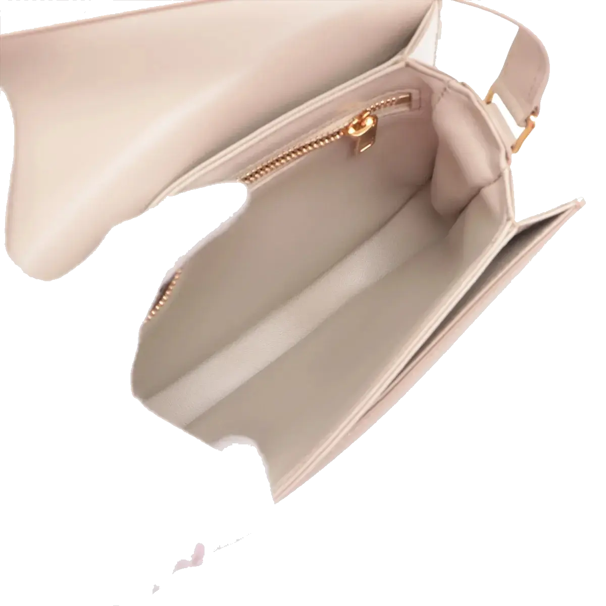 Pre-Loved Triomphe Besace Crossbody Bag Leather Small with Gold Hardware, Beige