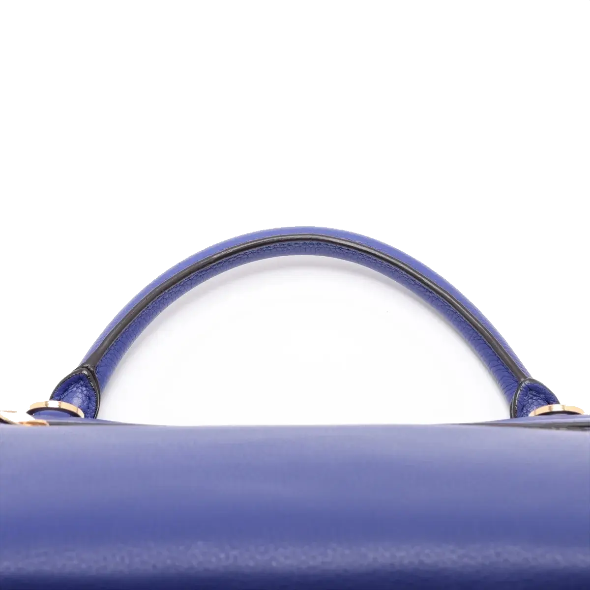 Pre-Loved Trapeze Handbag Leather Medium with Gold Hardware, Blue
