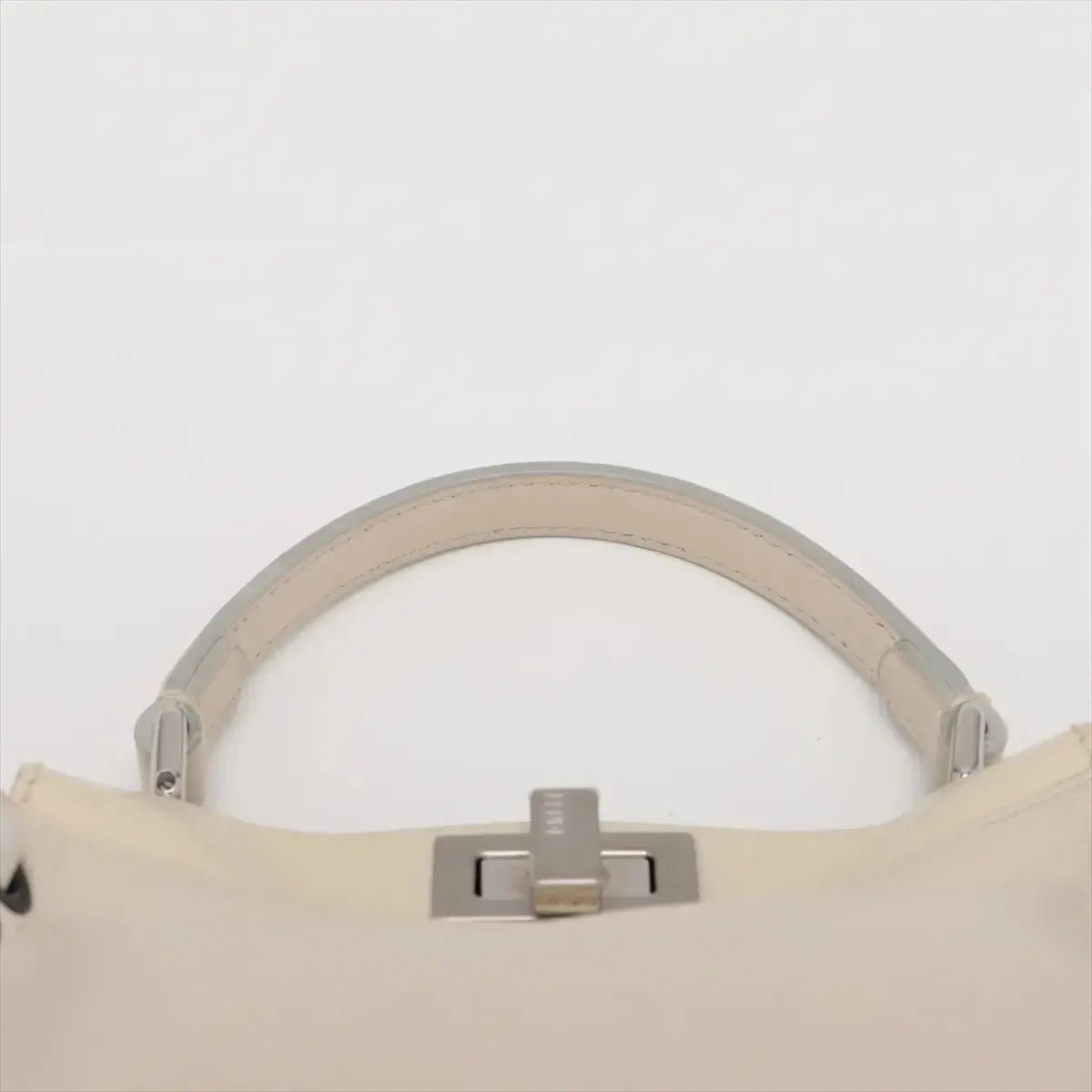 Pre-Loved Peekaboo Handbag Leather Mini with Silver Hardware, Ivory