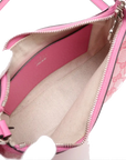 Pre-Loved GG-P Half-Moon Shoulder Bag Monogram Coated Canvas Small with Silver Hardware, Pink