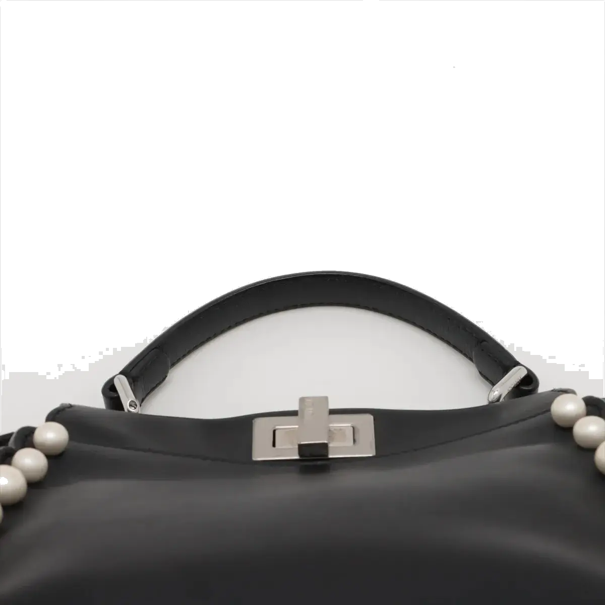 Pre-Loved Peekaboo Handbag Leather Mini with Silver Hardware, Black