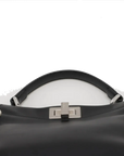 Pre-Loved Peekaboo Handbag Leather Mini with Silver Hardware, Black