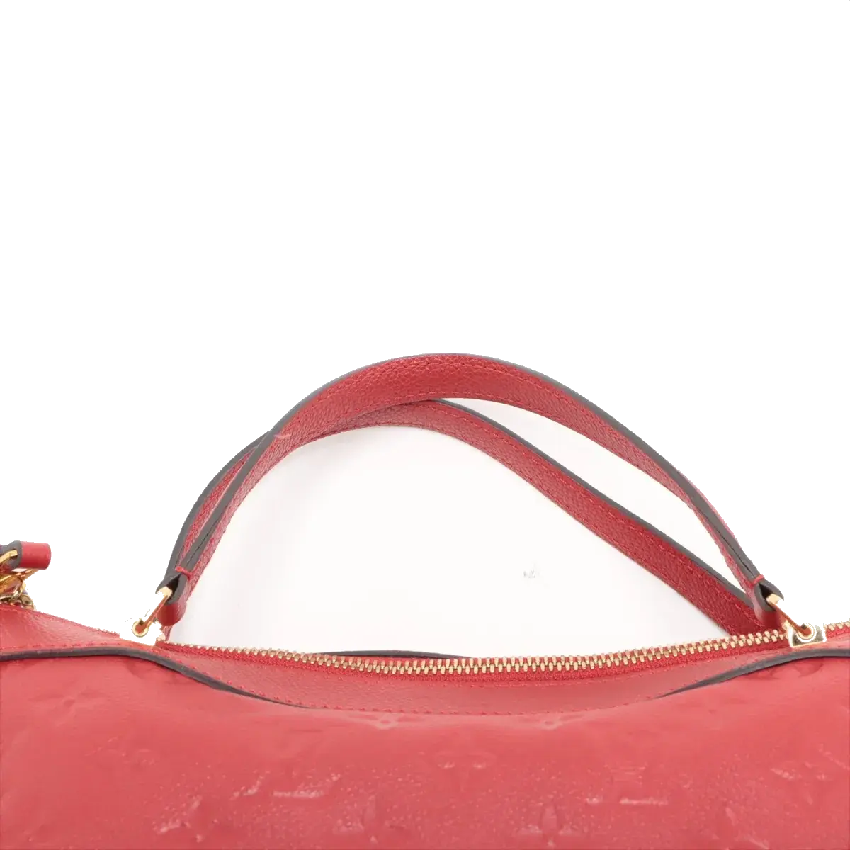 Pre-Loved Mazarine Handbag Monogram Leather MM with Gold Hardware, Red