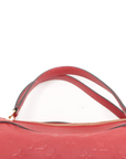 Pre-Loved Mazarine Handbag Monogram Leather MM with Gold Hardware, Red