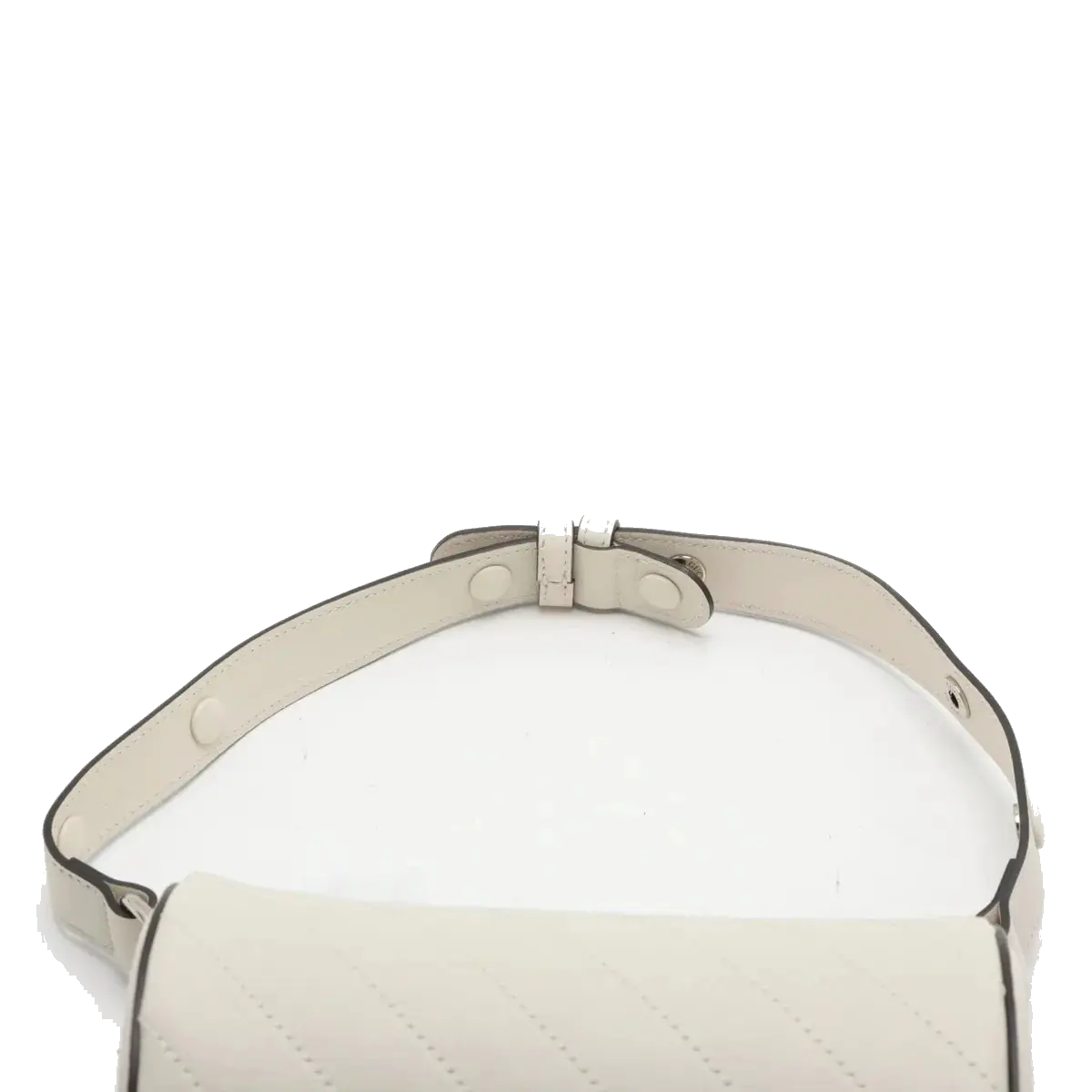 Pre-Loved Blondie Shoulder Bag Leather Mini with Silver Hardware, White