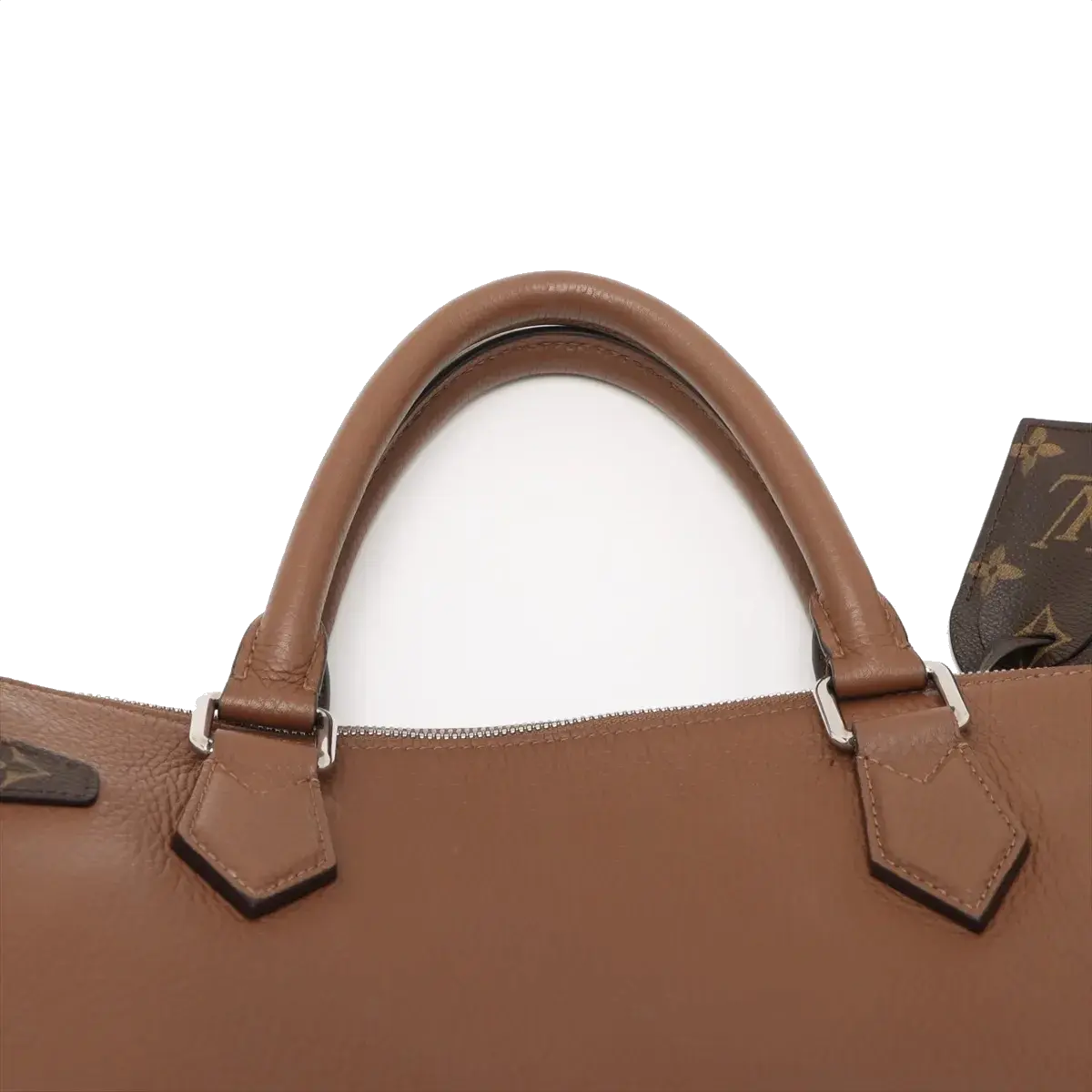 Pre-Loved Tote Tote Leather with Silver Hardware, Brown