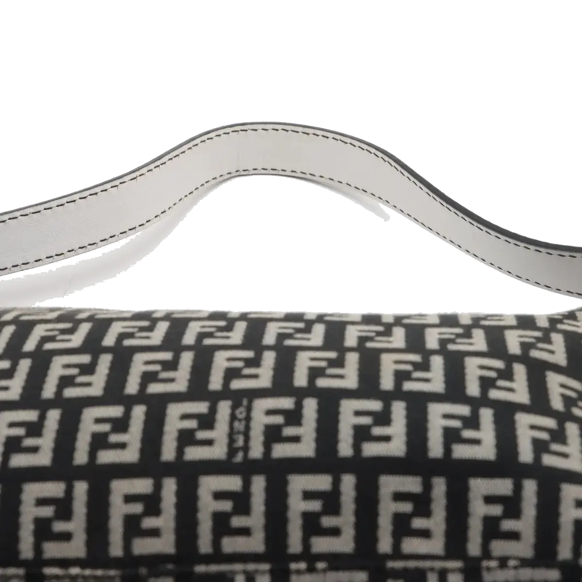 Pre-Loved Mamma Baguette Shoulder Bag Zucchino Coated Canvas with Gold Hardware, Black and Grey