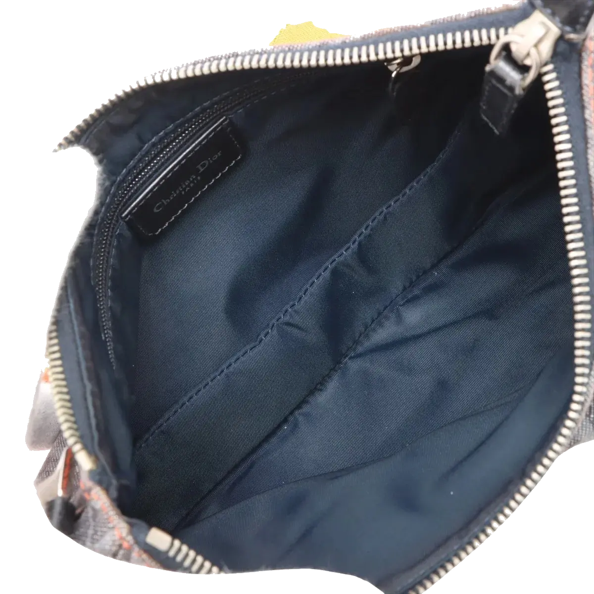 Pre-Loved Saddle Shoulder Bag Trotter Denim with Silver Hardware, Blue