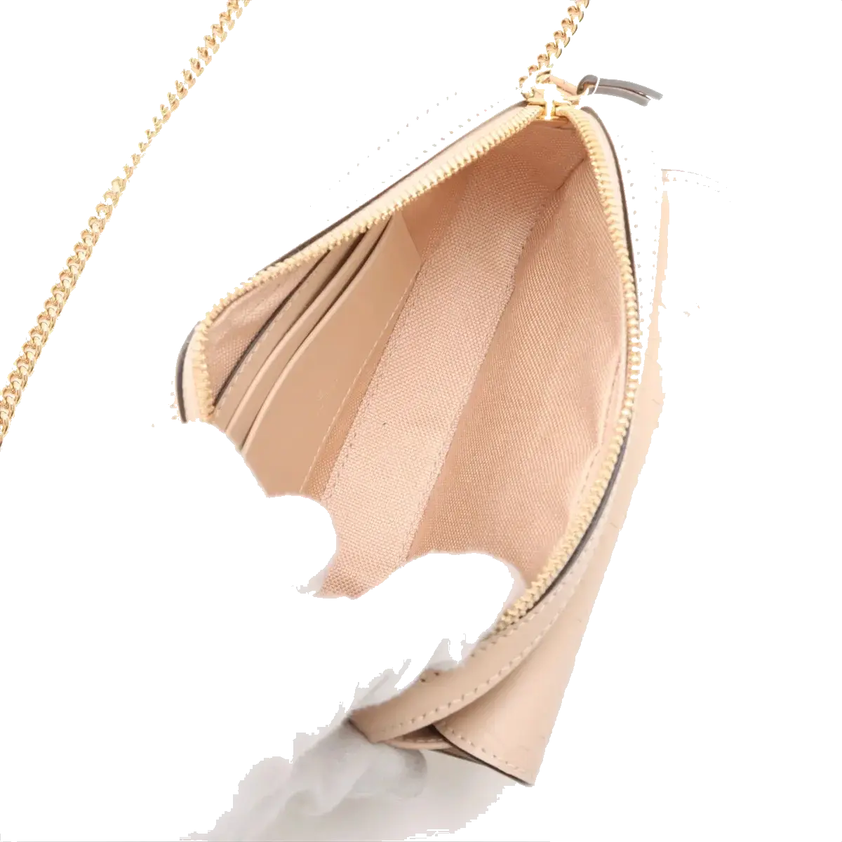 Pre-Loved GG Embossed Mini Chain Camera Bag Crossbody Bag Monogram Leather Mini with Gold Hardware, Beige