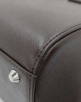 Pre-Loved Tote Leather with Silver Hardware, Dark Brown