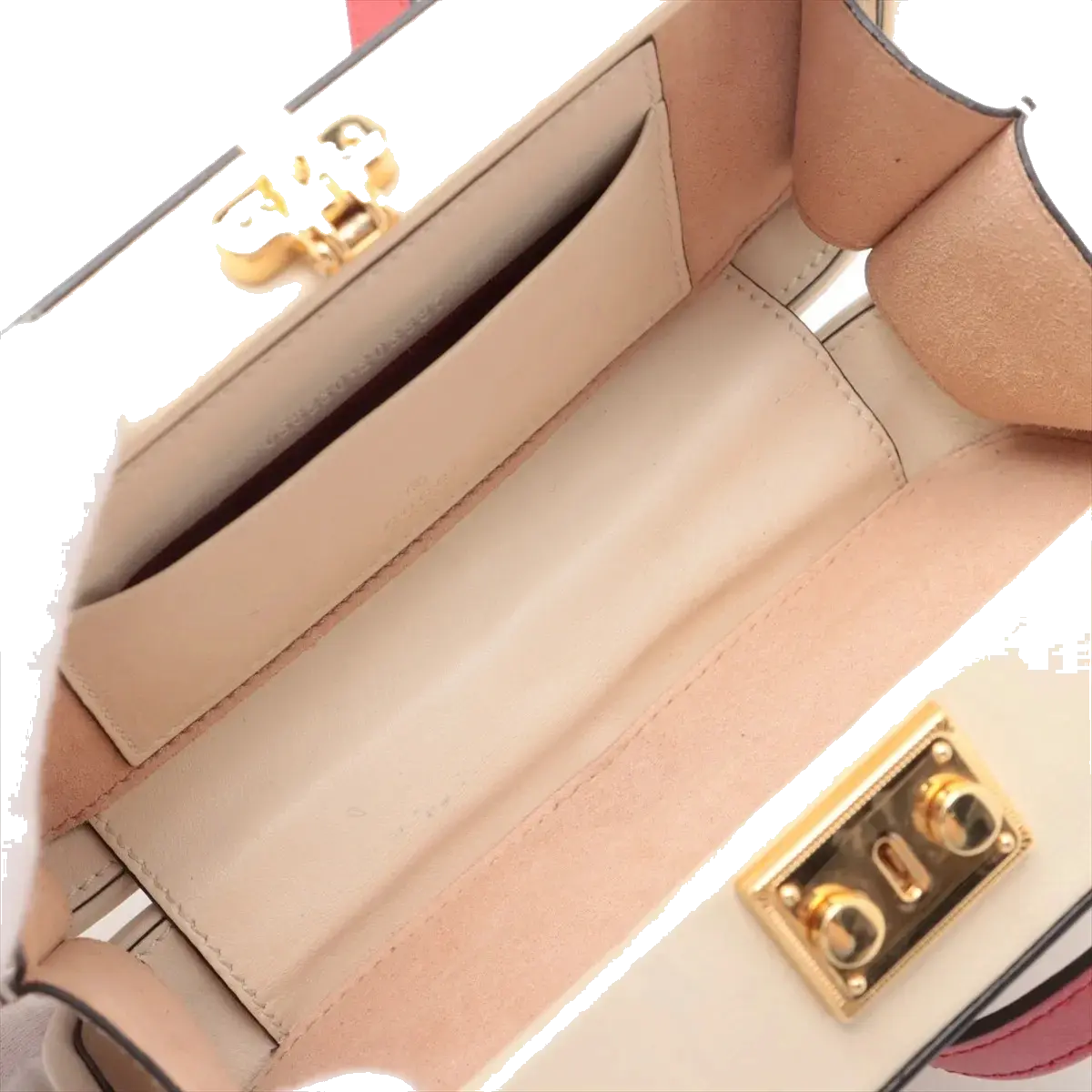 Pre-Loved Interlocking G Crossbody Bag Leather Mini with Gold Hardware, Cream