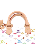 Pre-Loved Alma BB Handbag Monogram Coated Canvas BB with Gold Hardware, White Multicolore