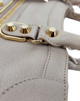 Pre-Loved Classic City Handbag Leather Small with Gold Hardware, Beige