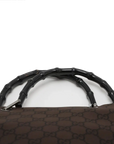 Pre-Loved Bamboo Tote Monogram Canvas with Silver Hardware, Brown