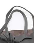 Pre-Loved Cabas Phantom Tote Leather Small with Gold Hardware, Gray