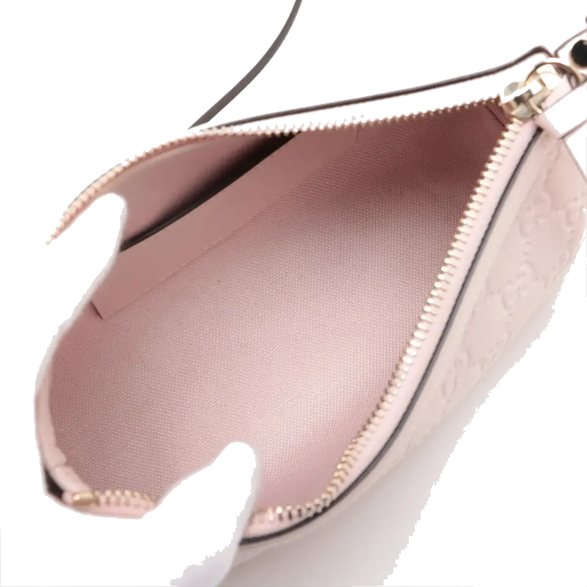 Pre-Loved Guccissima Crossbody Bag Monogram Leather Small with Gold Hardware, Light Pink