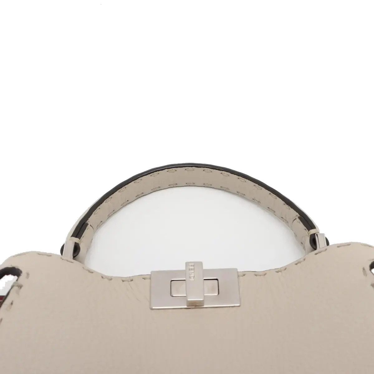 Pre-Loved Peekaboo Iconic Selleria Handbag Leather Small with Silver Hardware, Ivory