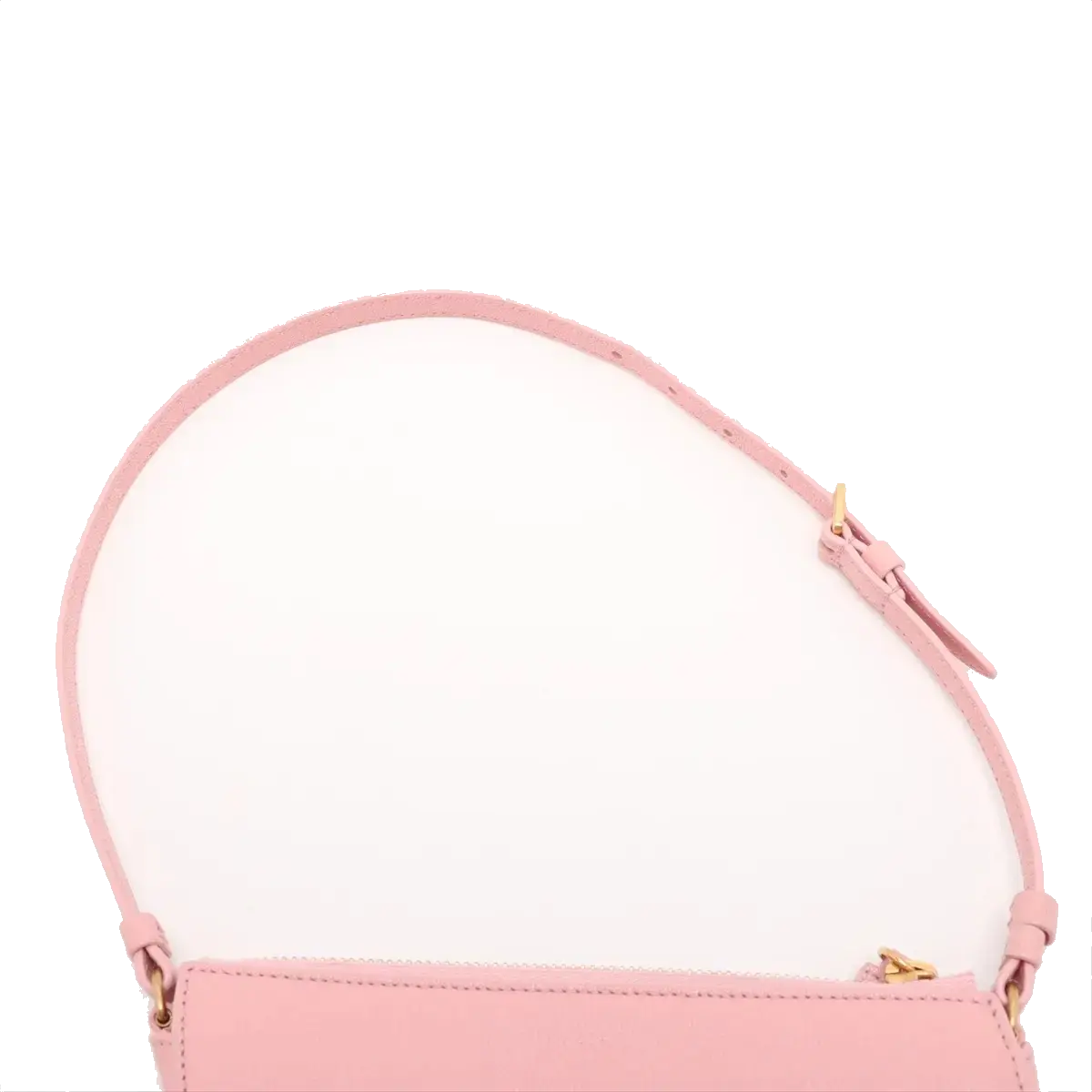 Pre-Loved Saddle Shoulder Bag Leather Mini with Gold Hardware, Pink