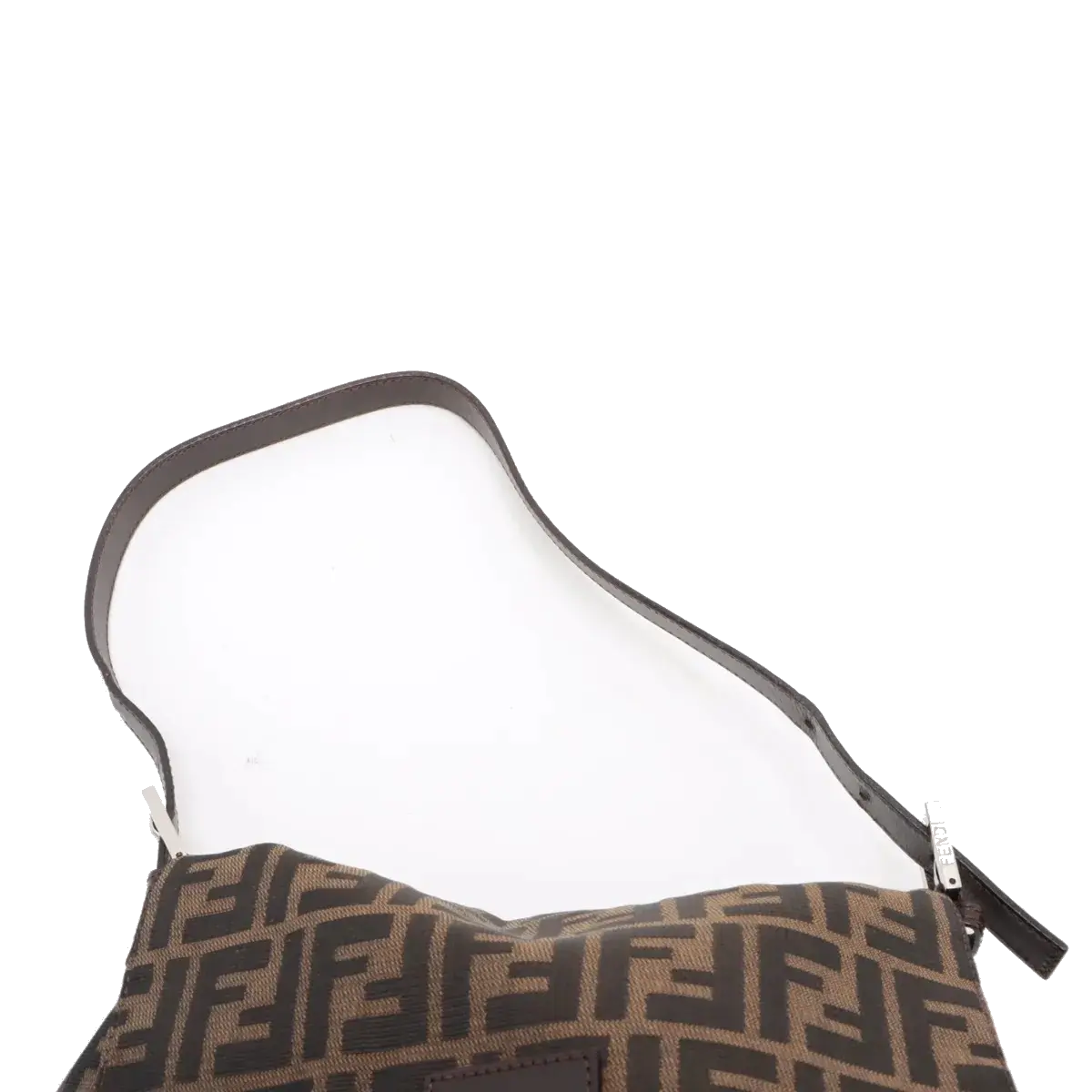 Pre-Loved Mamma Baguette Shoulder Bag Zucca Coated Canvas with Silver Hardware, Brown/Tobacco