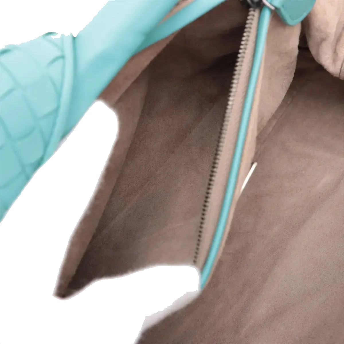 Pre-Loved The Lauren 1980 Clutch Intrecciato Leather with Silver Hardware, Turquoise