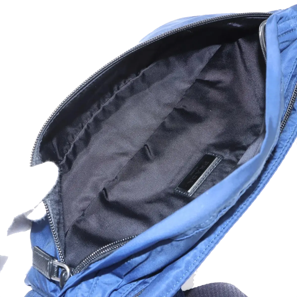 Pre-Loved Nylon Belt Bag Belt Bag Nylon with Silver Hardware, Blue