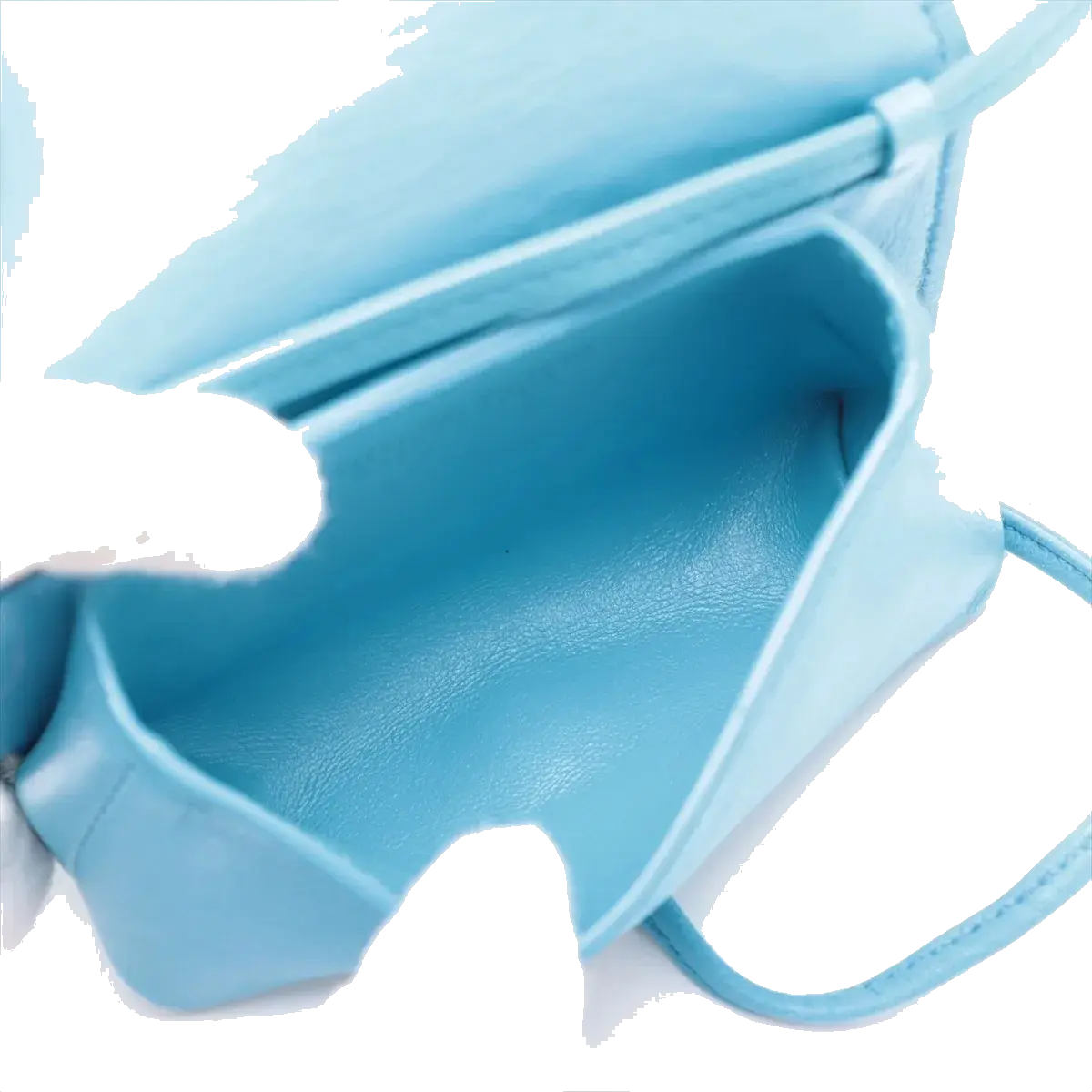 Pre-Loved Intrecciato Mini Crossbody Crossbody Bag Intrecciato Leather Mini, Light Blue