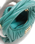 Pre-Loved Wander Matelassé Hobo Handbag Quilted Leather Micro with Gold Hardware, Green