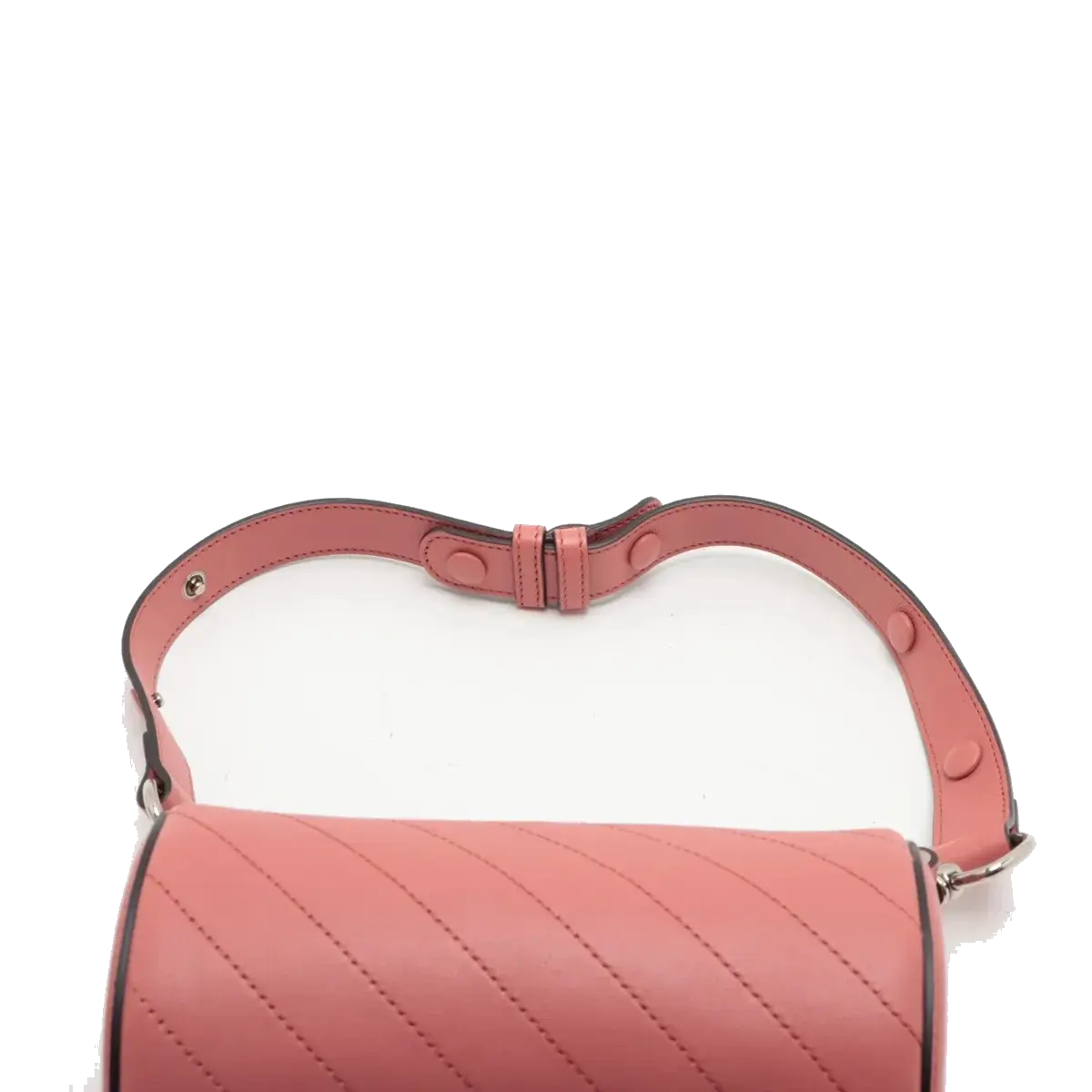 Pre-Loved Blondie Mini Barrel Shoulder Bag Leather Mini with Silver Hardware, Pink
