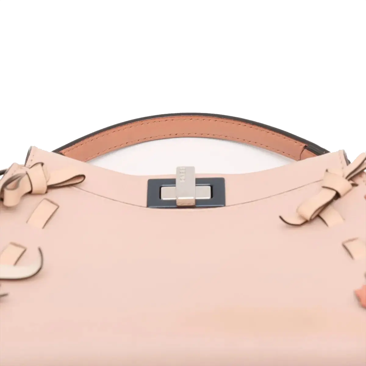 Pre-Loved Peekaboo Handbag Leather Mini with Silver Hardware, Pink