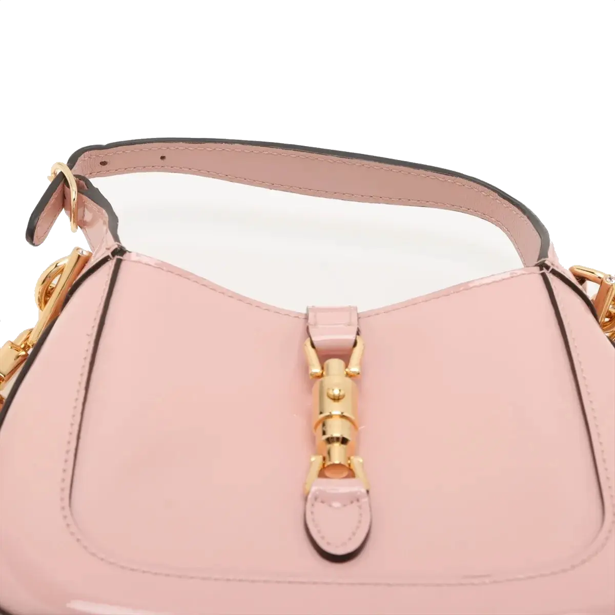 Pre-Loved Jackie 1961 Shoulder Bag Patent Leather Mini with Gold Hardware, Pink