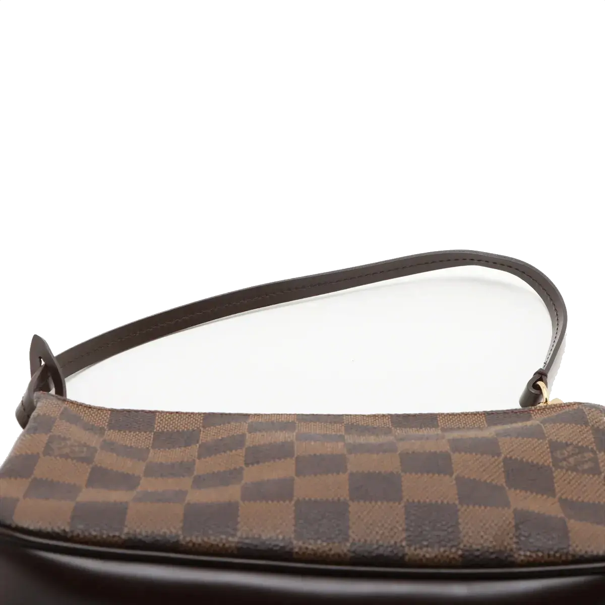 Pre-Loved Pochette Accessoires Pochette Damier Coated Canvas with Gold Hardware, Ebene Brown