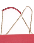 Pre-Loved Interlocking G Crossbody Bag Plain Leather with Gold Hardware Small, Red