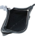 Pre-Loved Quilted Fold-Over Clutch Clutch Quilted Leather with Silver Hardware, Black